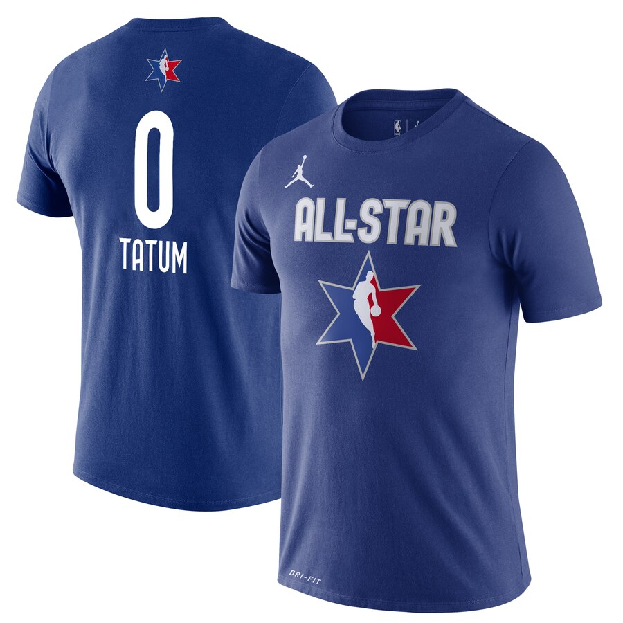 Men Jayson Tatum Jordan Brand 2020 NBA AllStar Game Name & Number Player TShirt  Blue